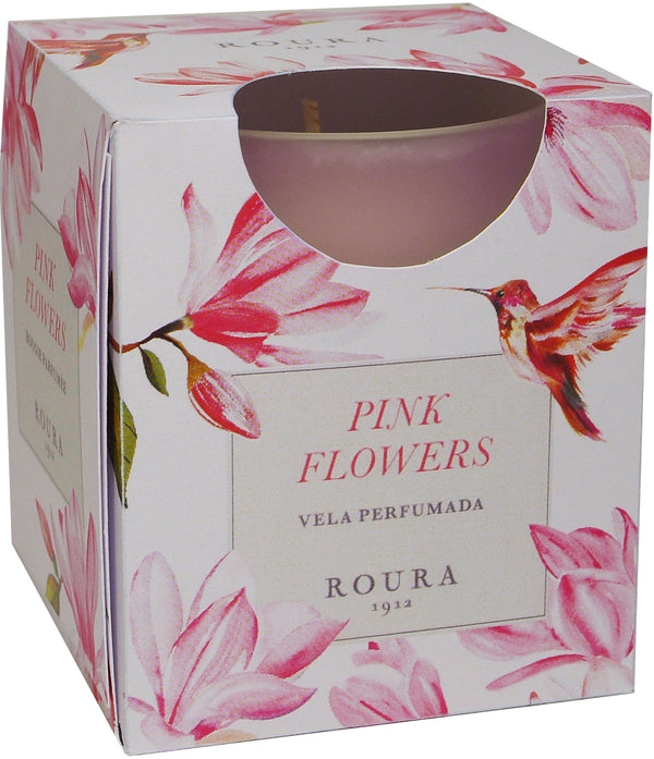 Roura 333033.130 Sveča v brušenem steklu Pink Flowers 85x70 mm