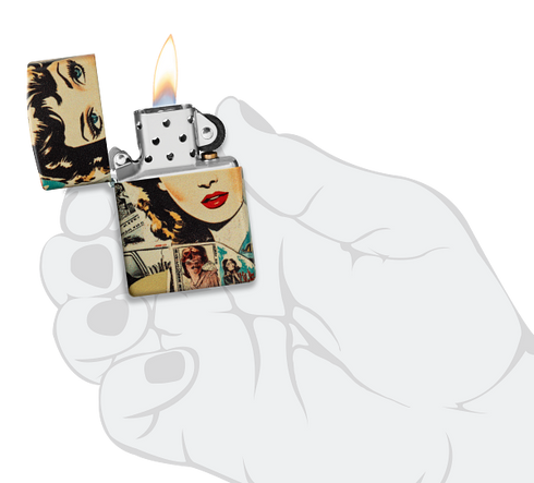 Zippo 60.007.652 vžigalnik Vintage Comic Collage