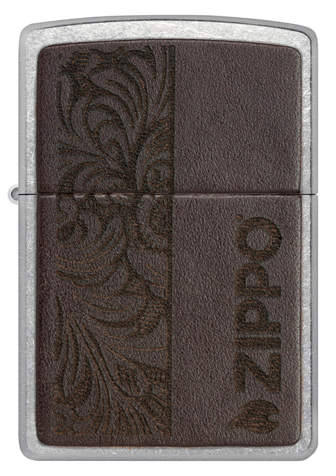 Zippo 46920 vžigalnik Elegant Brown Leather Emblem