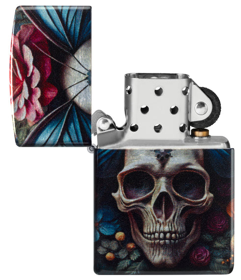 Zippo 46848 vžigalnik Floral Butterfly Skull