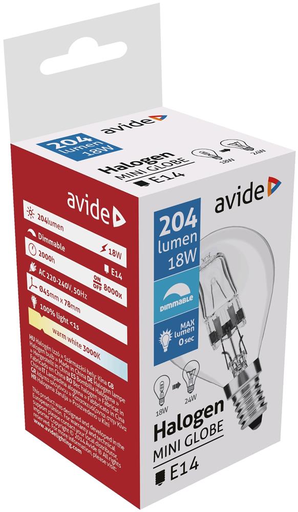 Žarnica halogen Classic MINI 18W E27 2000h AHMG27WW-18W