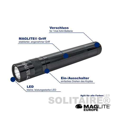 Maglite svetilka LED J3A032L Solitaire 1xAAA, Rdeča