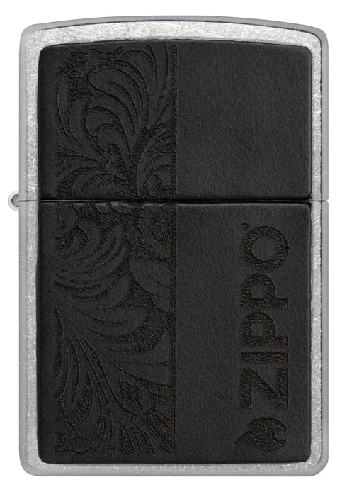 Zippo 46919 vžigalnik Elegant Black Leather Emblem