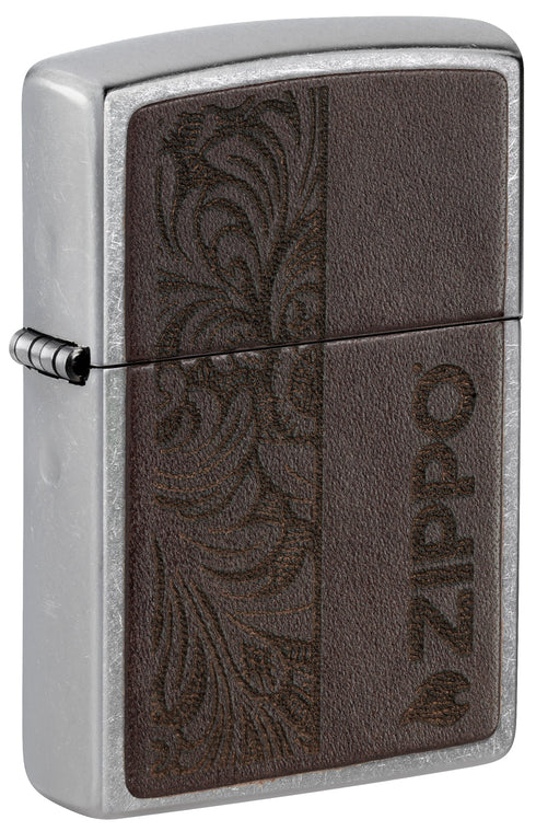 Zippo 46920 vžigalnik Elegant Brown Leather Emblem