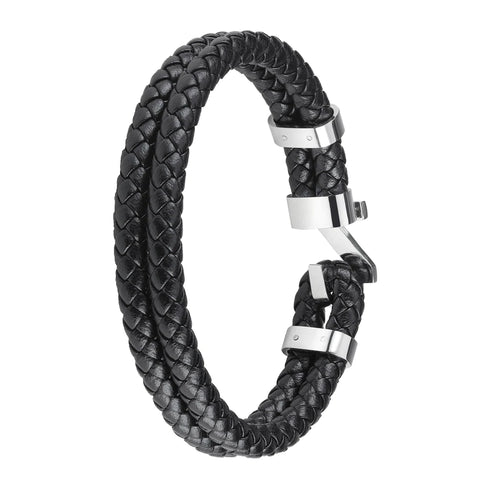Zippo 2007169 Zapestnica Steel Braided Leather 22 cm