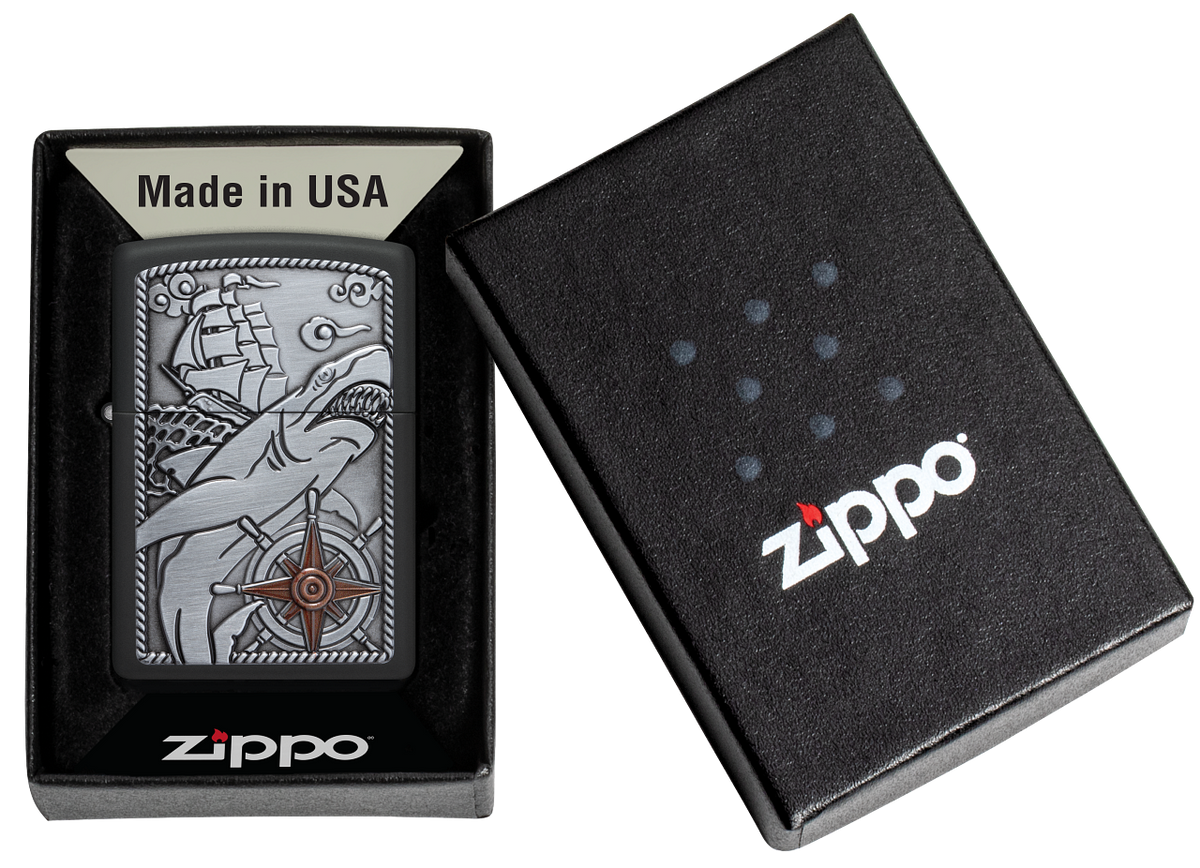 Zippo vžigalnik 48120 Shark Ship Emblem