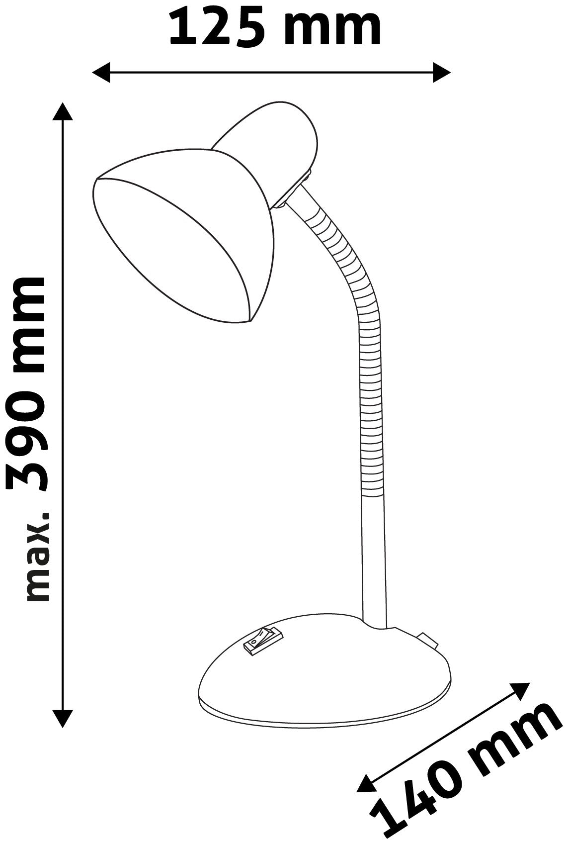 Avide 915562 Namizna svetilka Basic Simple E27 max 40W rumena