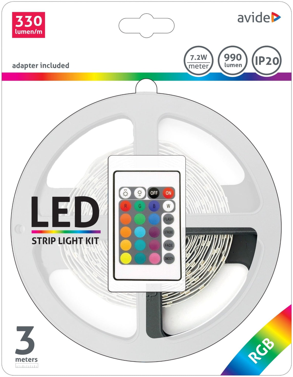 Avide 924021 Trak LED RGB 90LED 3m