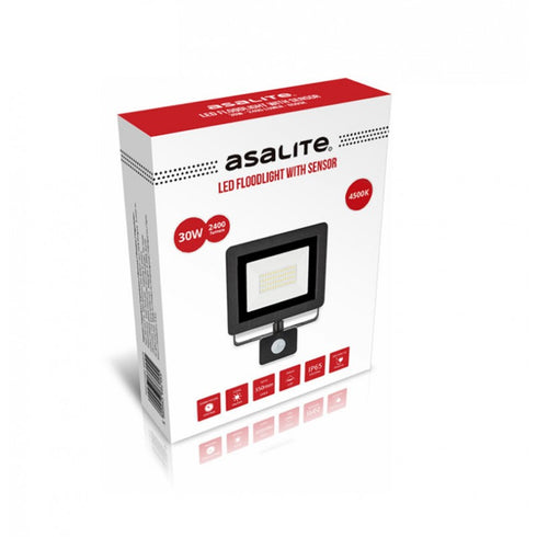 Asalite ASAL0114 Reflektor s senzorjem LED 30W 4500K 2400 lm