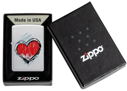 Zippo 46803 vžigalnik Heart, Satin Chrome