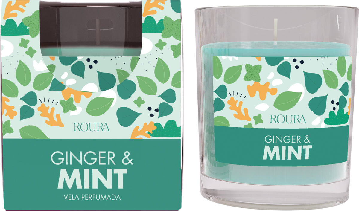 Sveča ROURA 333033.171 dišeča v brušenem steklu Ginger & Mint
