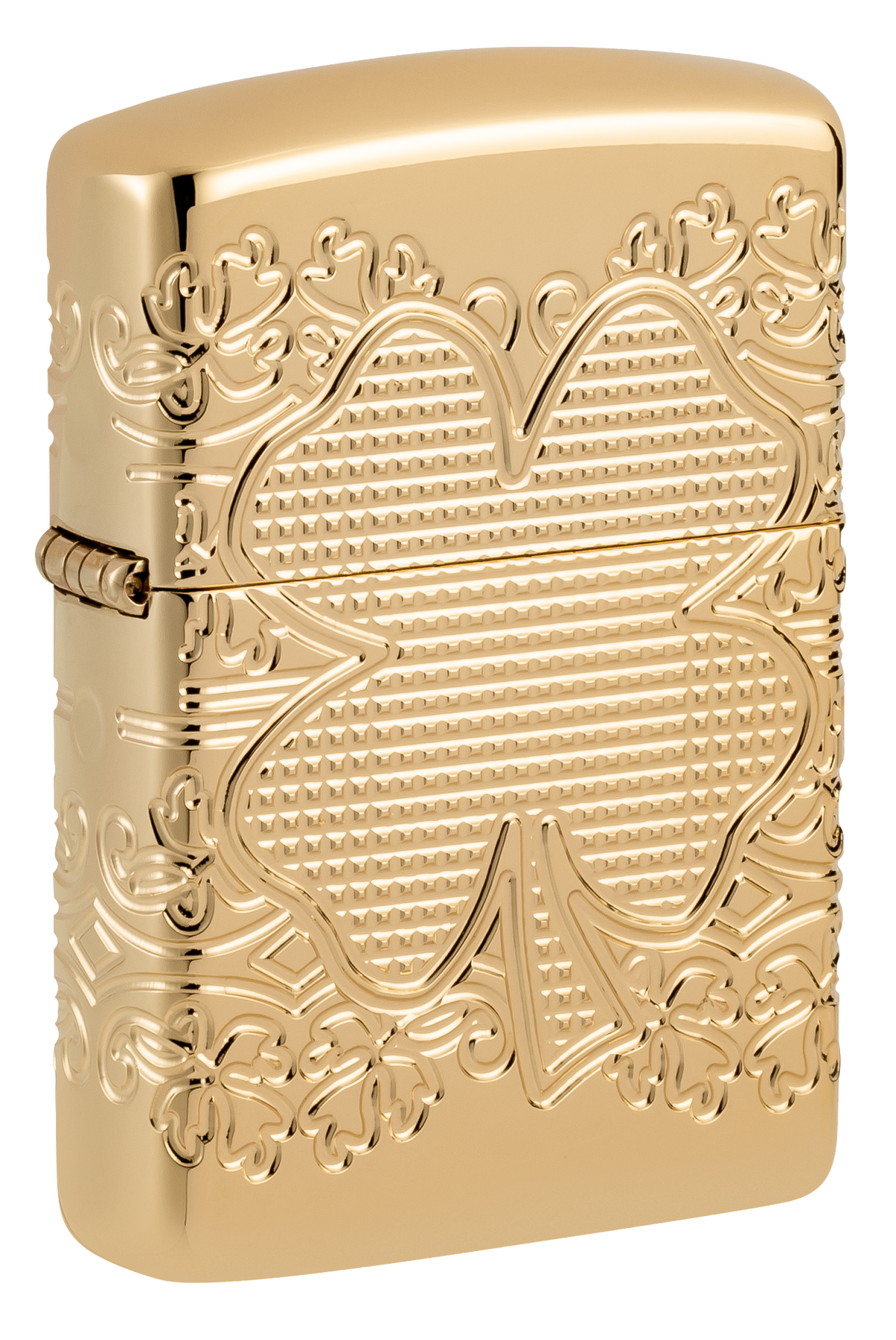 Zippo 46301 vžigalnik Armor Elegant Golden Clover, High Polish Gold Plate