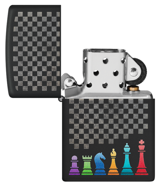 Zippo vžigalnik 48662 Chess Pieces, Black Matte