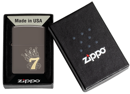 Zippo 48913 vžigalnik Lucky 7, Black Ice