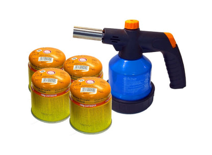 Set ElicoTech gorilnik spajkalni plinski RK-5004 + 4 kartuše 190g, 500402