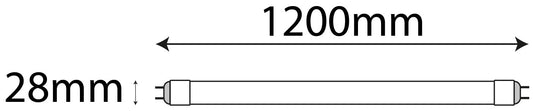 Žarnica cev steklo LED SMD 18W G13 4000K 100lm/W 1200mm Bulk AEI1200T8-18W-NW