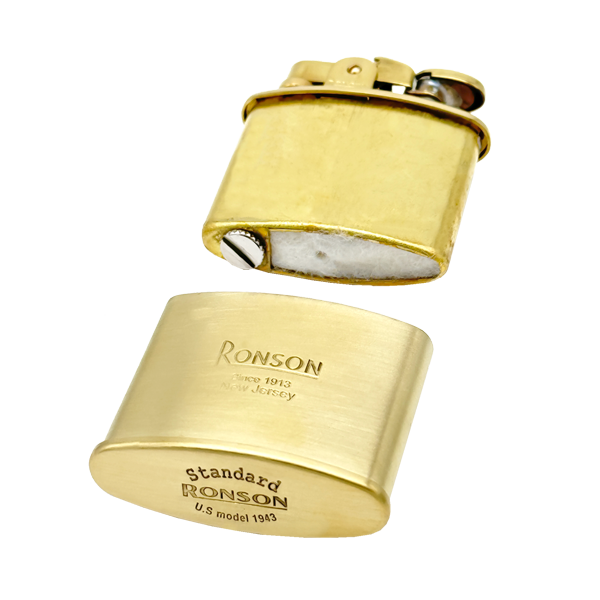 Ronson 210001 Vžigalnik polnilni Nostalgia kremen v zlati barvi