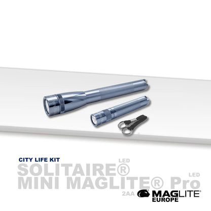 Maglite set City Life SX45072L – Mini Pro + Solitaire (Siva)