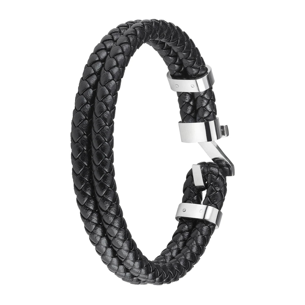 Zippo 2007168 Zapestnica Steel Braided Leather 20 cm
