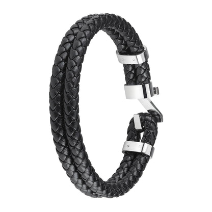 Zippo 2007168 Zapestnica Steel Braided Leather 20 cm