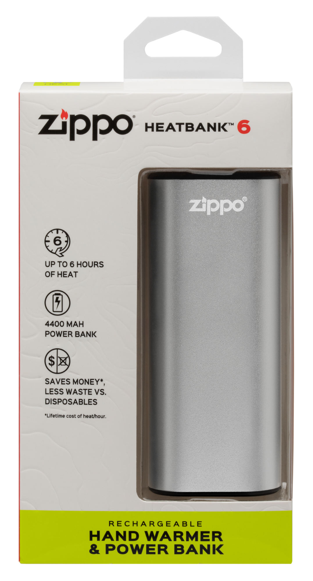 Zippo 2007390 HeatBank™ 6 - Polnilni grelec in Power Bank, Srebrn