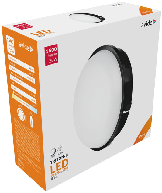 Avide 915265 Zunanja svetilka (Triton-O) Okrogla 20W 4000K 1700 lm IP65